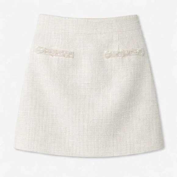 Ochirly White Tweed Skirt – Size XS - Picture 2 of 9